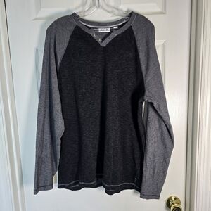 Rown Gray Black Long Sleeve Mens Henley Shirt L‎